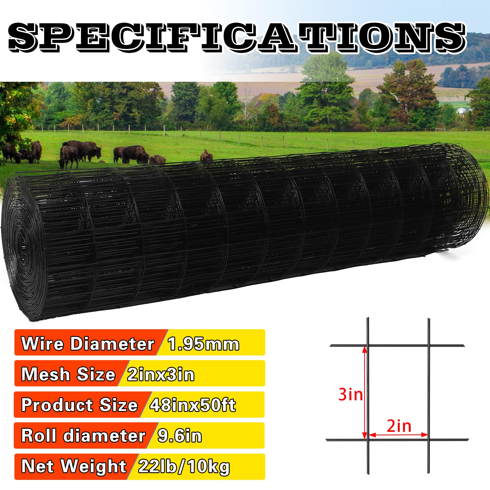 Yardbliss welded fence with 2x3 mesh for garden enclosure and pet safety.