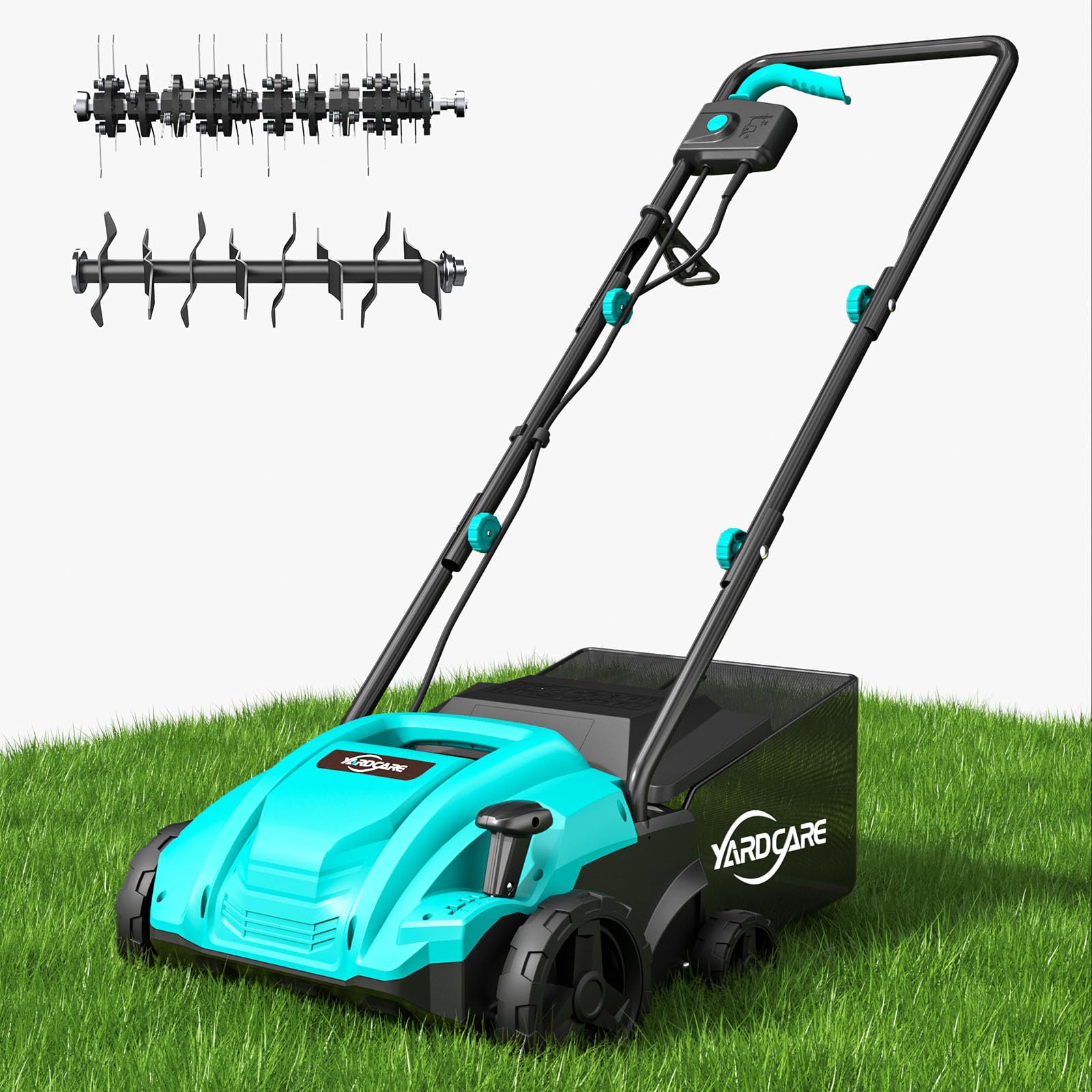 YARDCARE 13inch dethatcher roller removing thatch for better soil airflow
