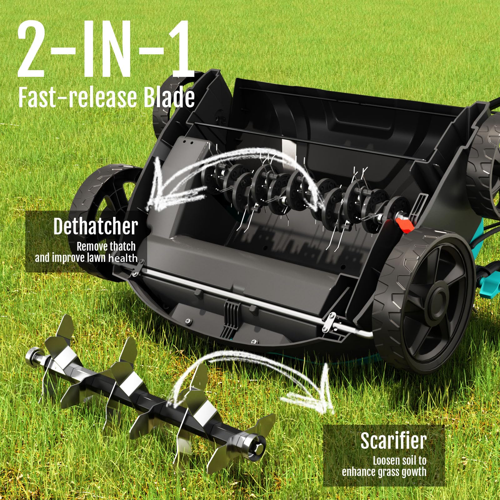YARDCARE 10.5-gallon bag detaches for easy debris collection