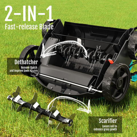 YARDCARE 10.5-gallon bag detaches for easy debris collection