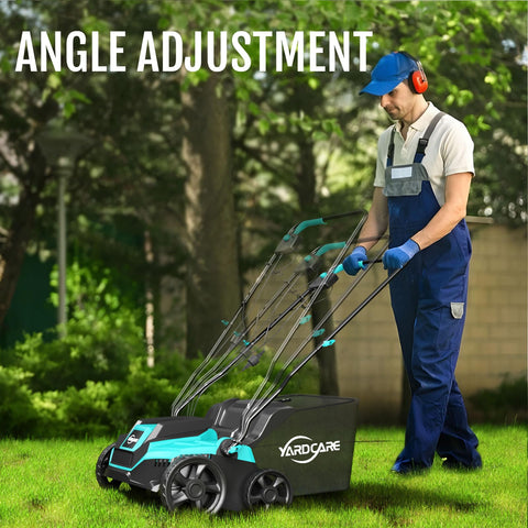 YARDCARE wheels provide stable maneuverability on uneven terrain