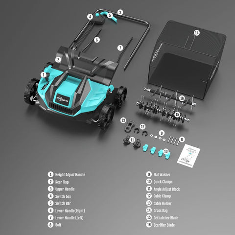 Walk-behind design of the YARDCARE electric dethatcher for efficient lawn care