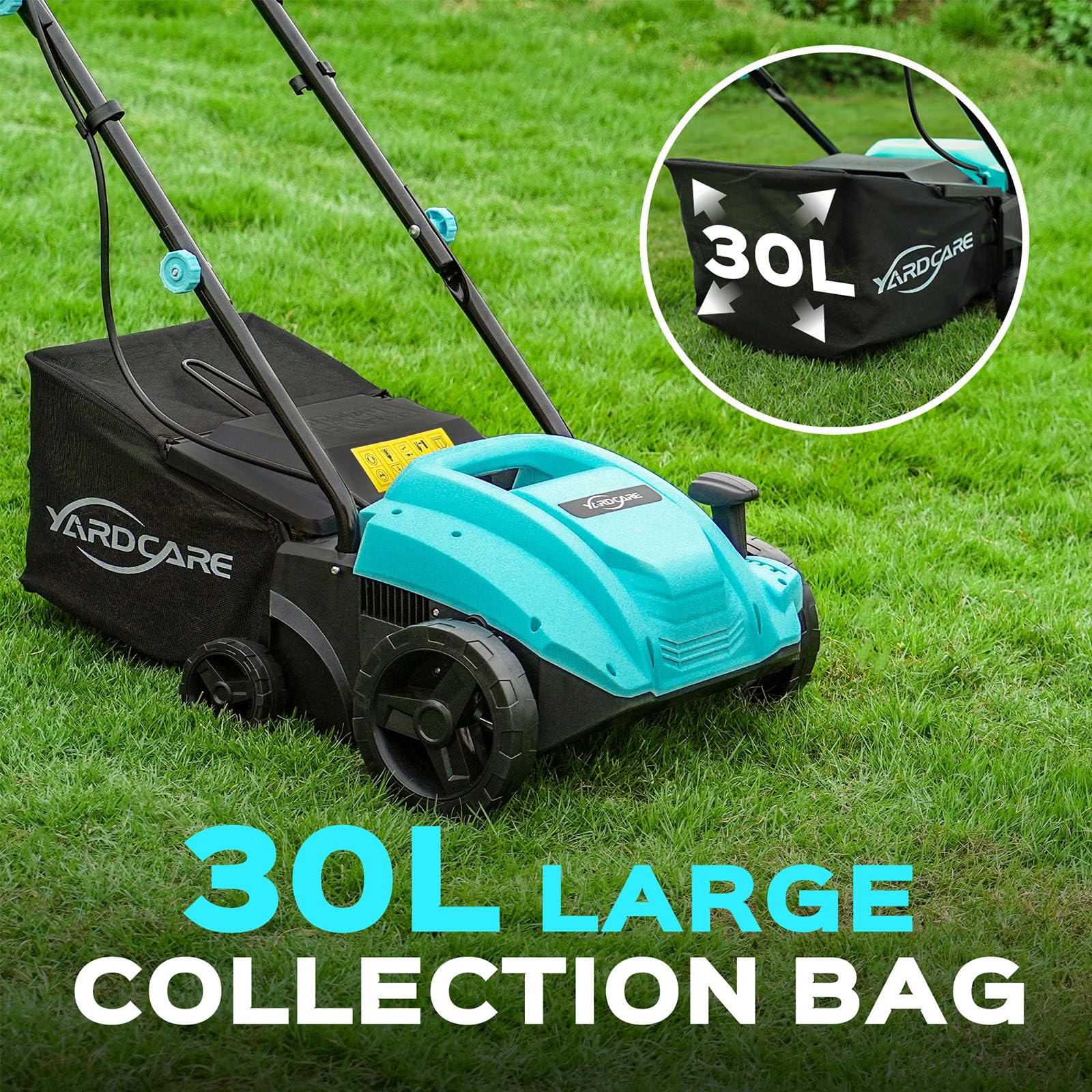 YARDCARE ergonomic soft-grip handle for comfortable operation