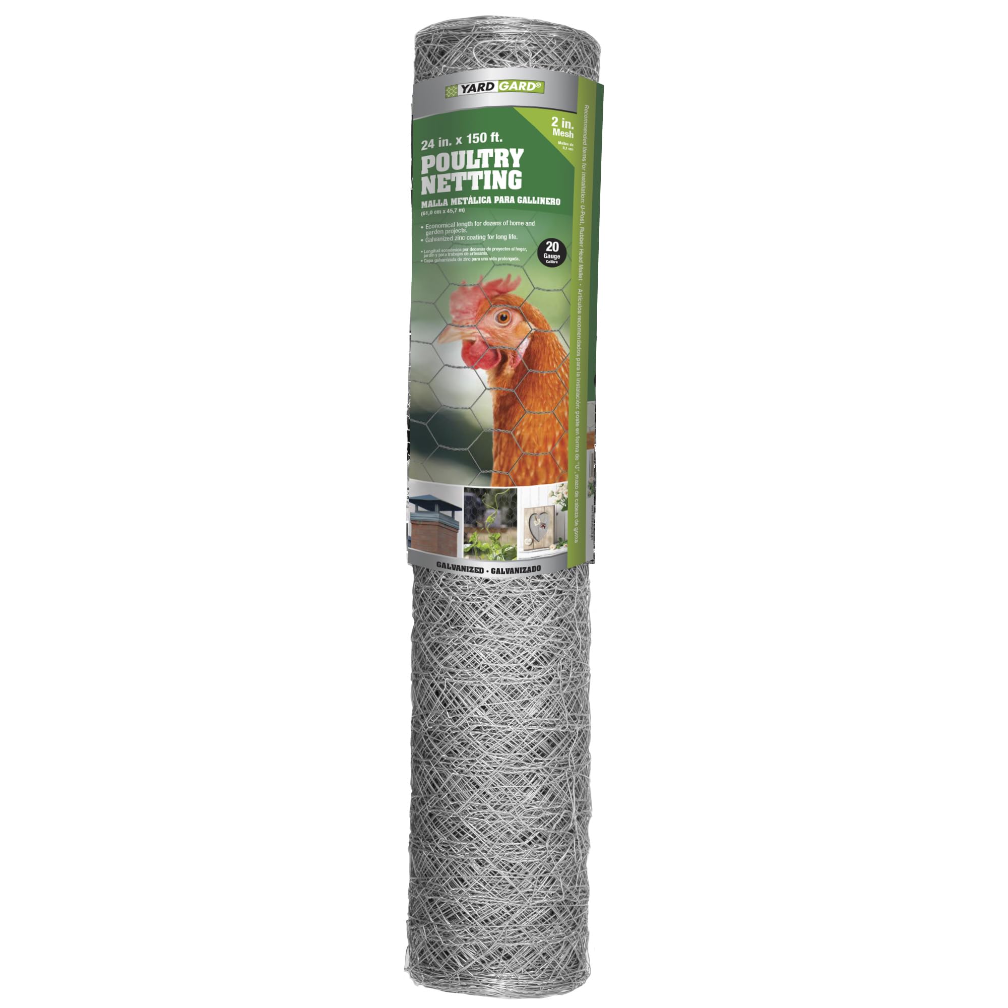 YARDGARD 2-inch mesh fence roll for secure poultry containment with breathable visibility.