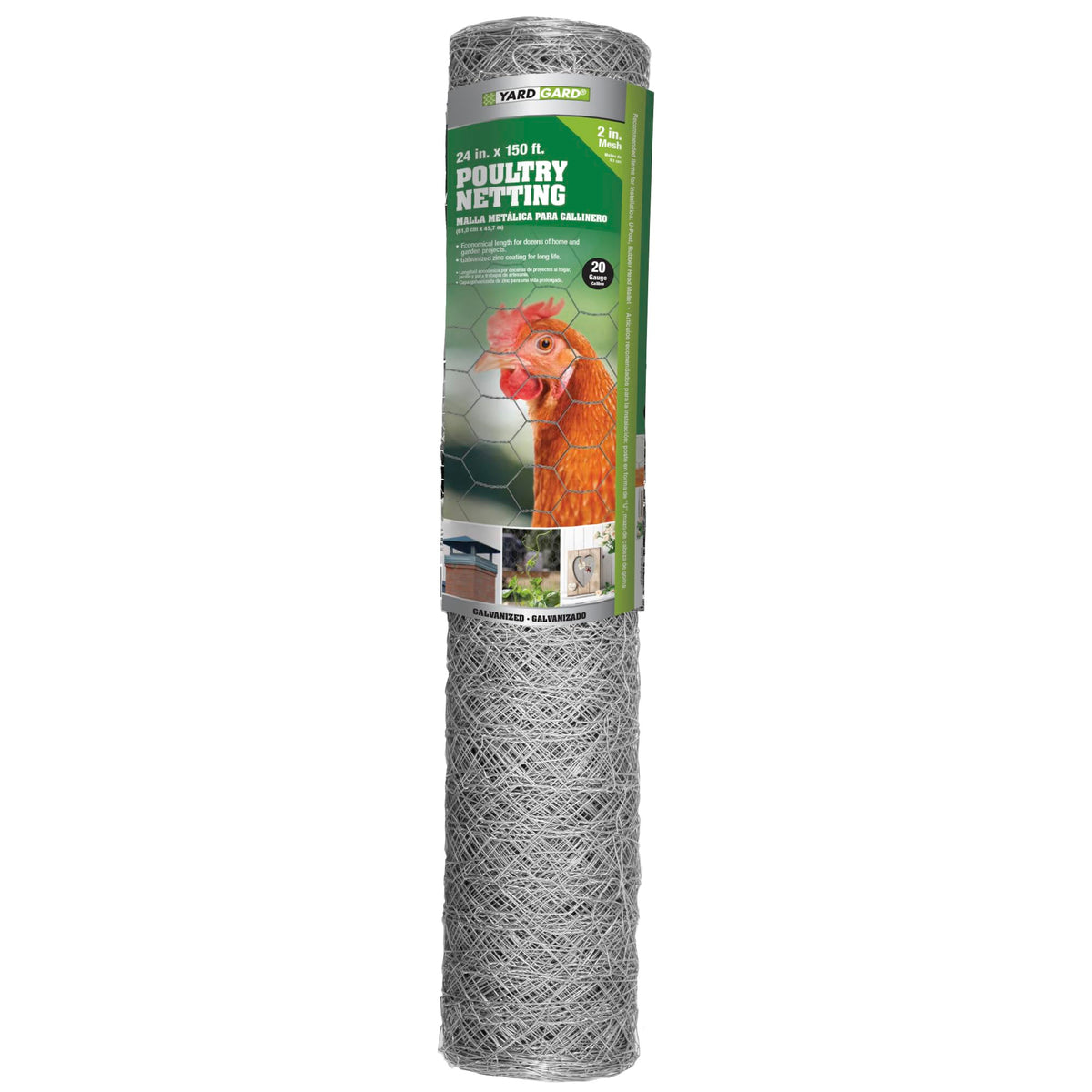 YARDGARD 2-inch mesh fence roll for secure poultry containment with breathable visibility.