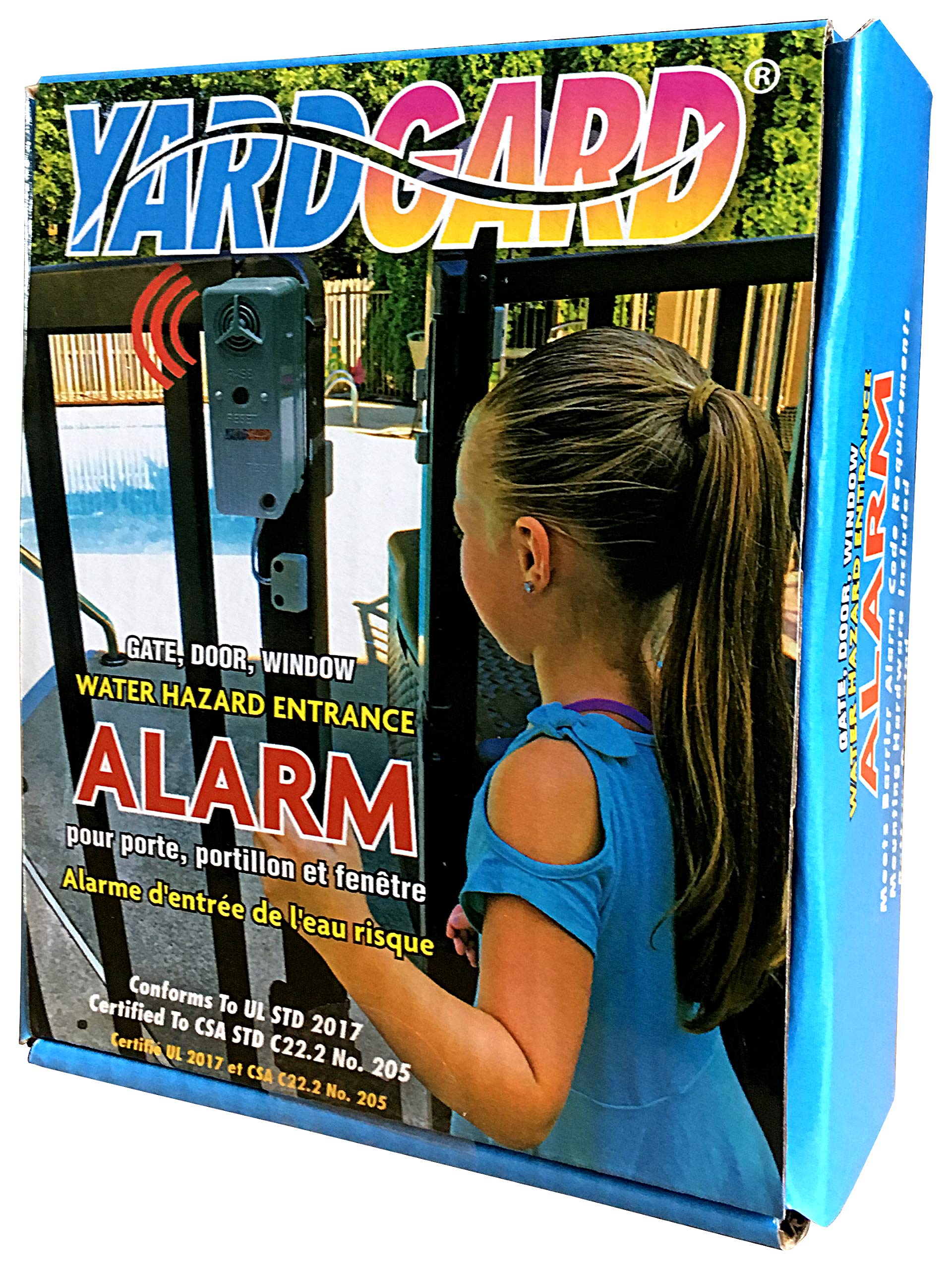 YARDGARD window alarm installed on a sliding door for immediate notification.
