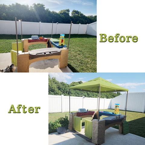 YardJoyliz canopy polyester fabric closeup shows durable material and UV protection