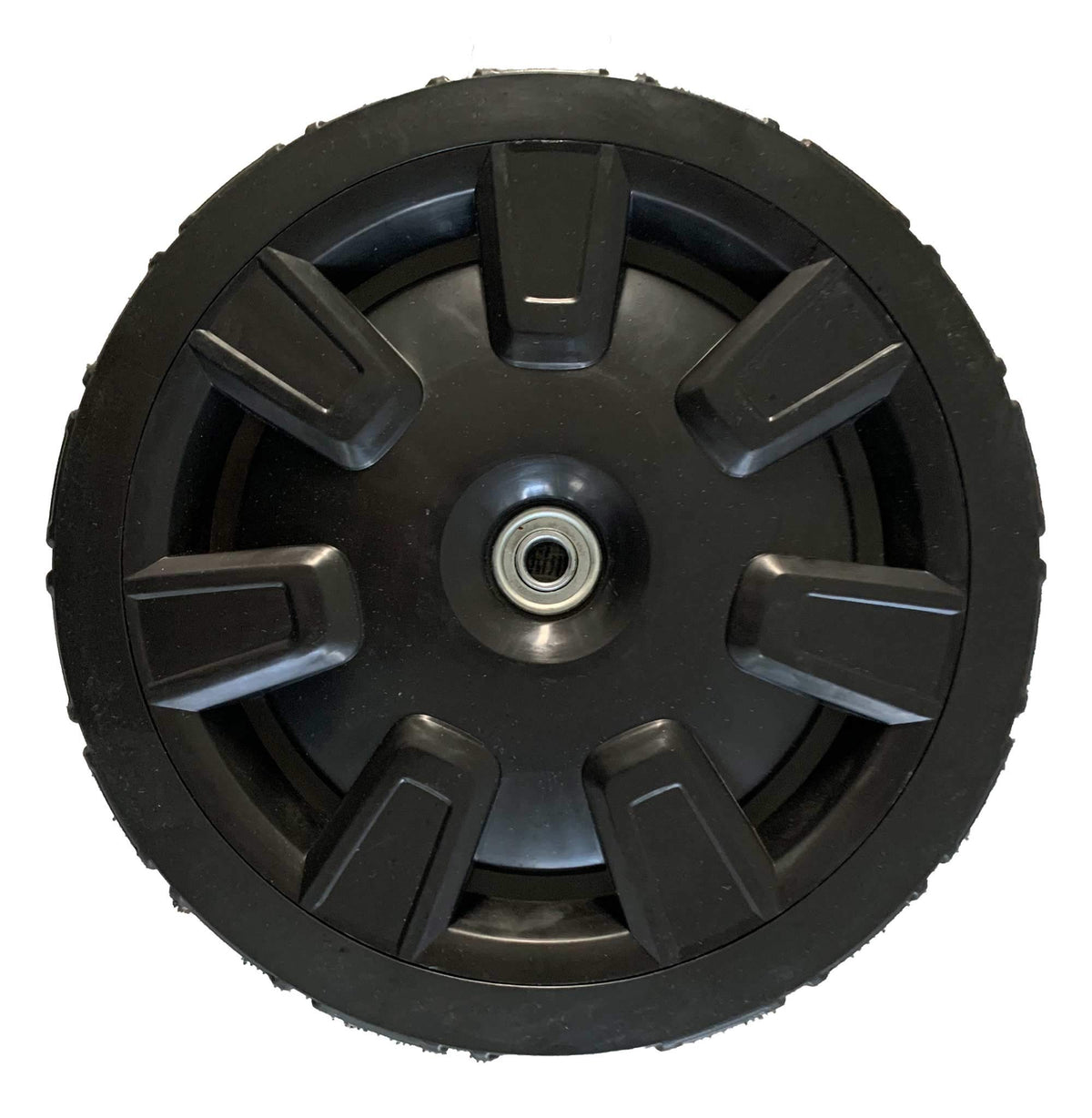 YARDMAX rear wheel replacement for push mower enables smoother rolling and easier control.