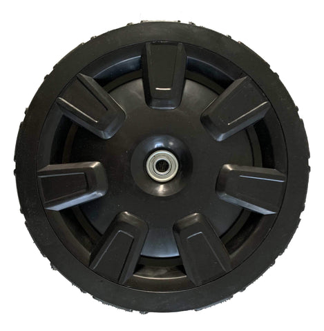 YARDMAX rear wheel replacement for push mower enables smoother rolling and easier control.