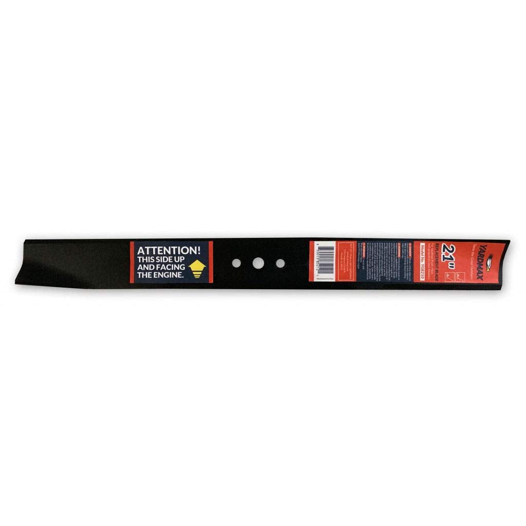 YARDMAX replacement blade for 21-inch mower, sharp cut for efficient lawn care.