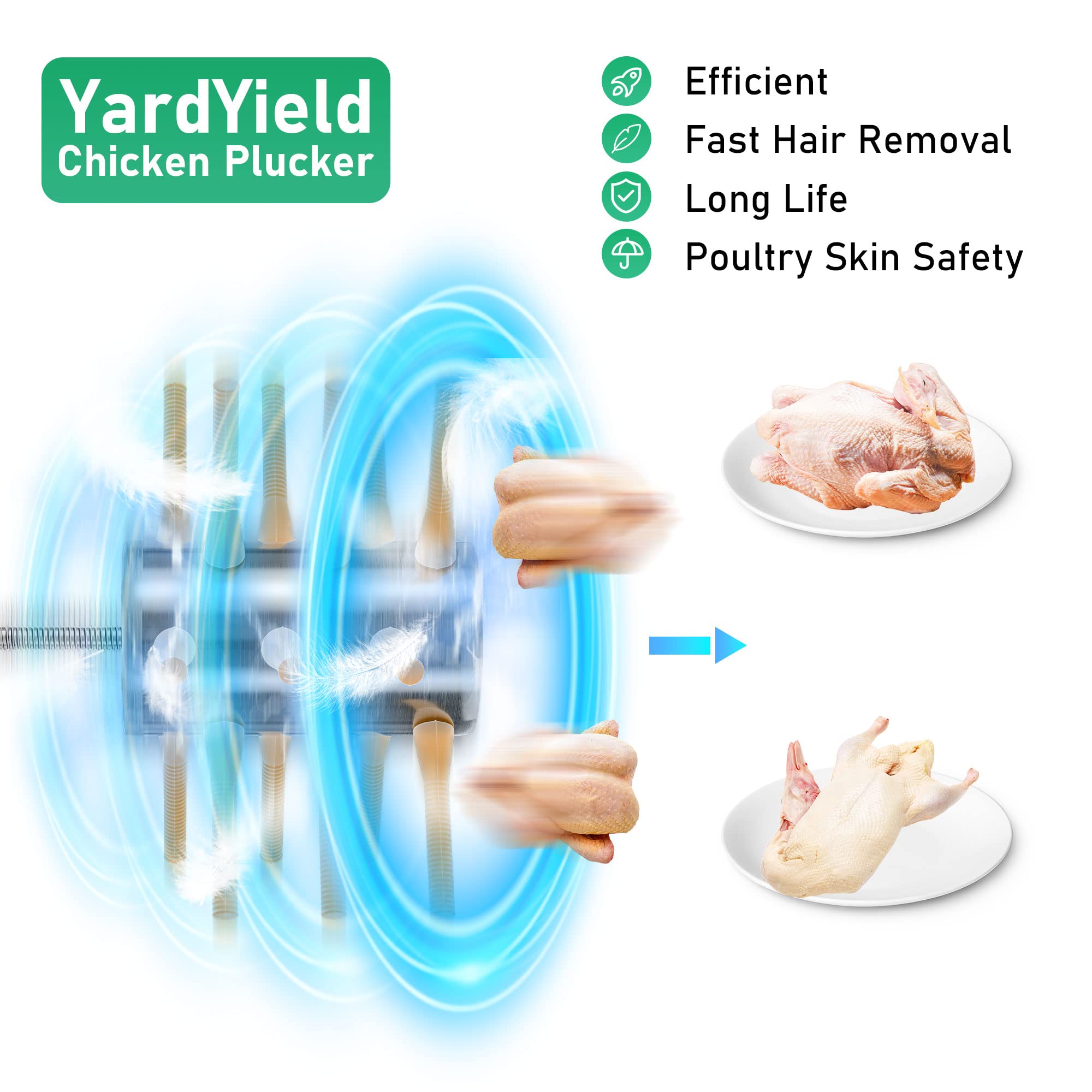 YardYield drill attachment fit demonstrates compatibility with most variable-speed drills.