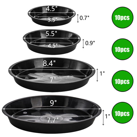 Yarlung 8.4-inch black plant saucer ideal for medium pots with tidy drainage