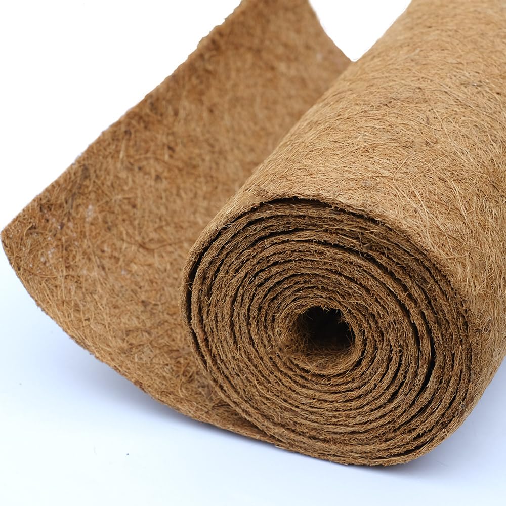 Yarrdfir Coco Coir Liner 16x40 inch lines planter interiors for natural moisture control.