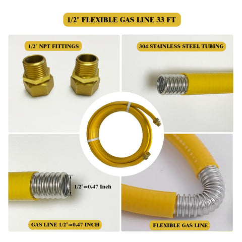 Yarzelar stainless steel hose with corrugated core for reliability.