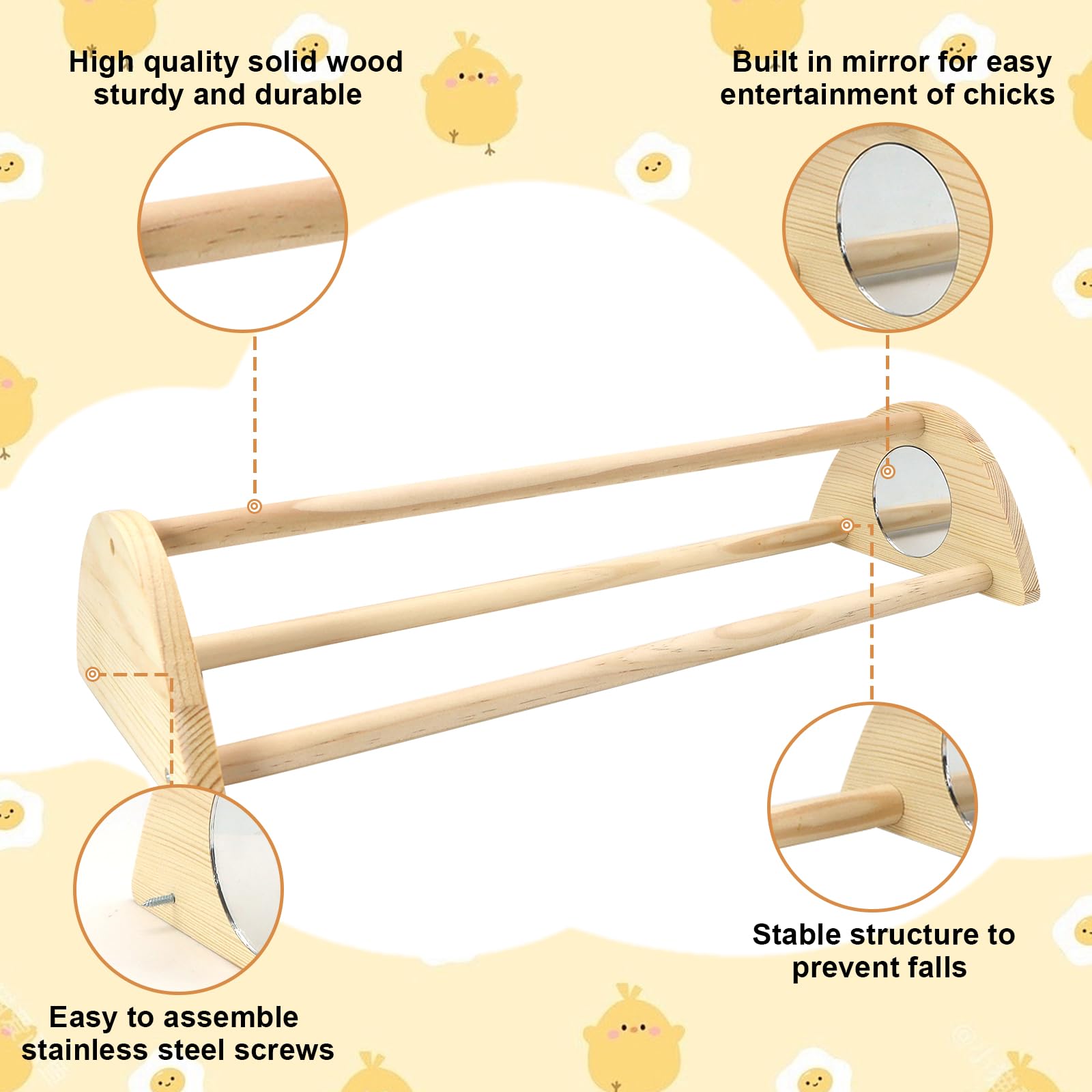 Yasdyri roosting bar for baby chicks supporting climbing and rest