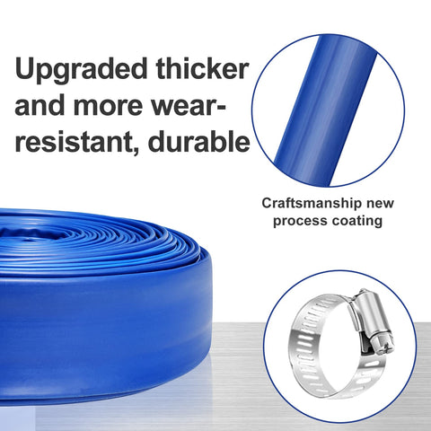 YASHINE blue heavy-duty hose ideal for durable pool backwash