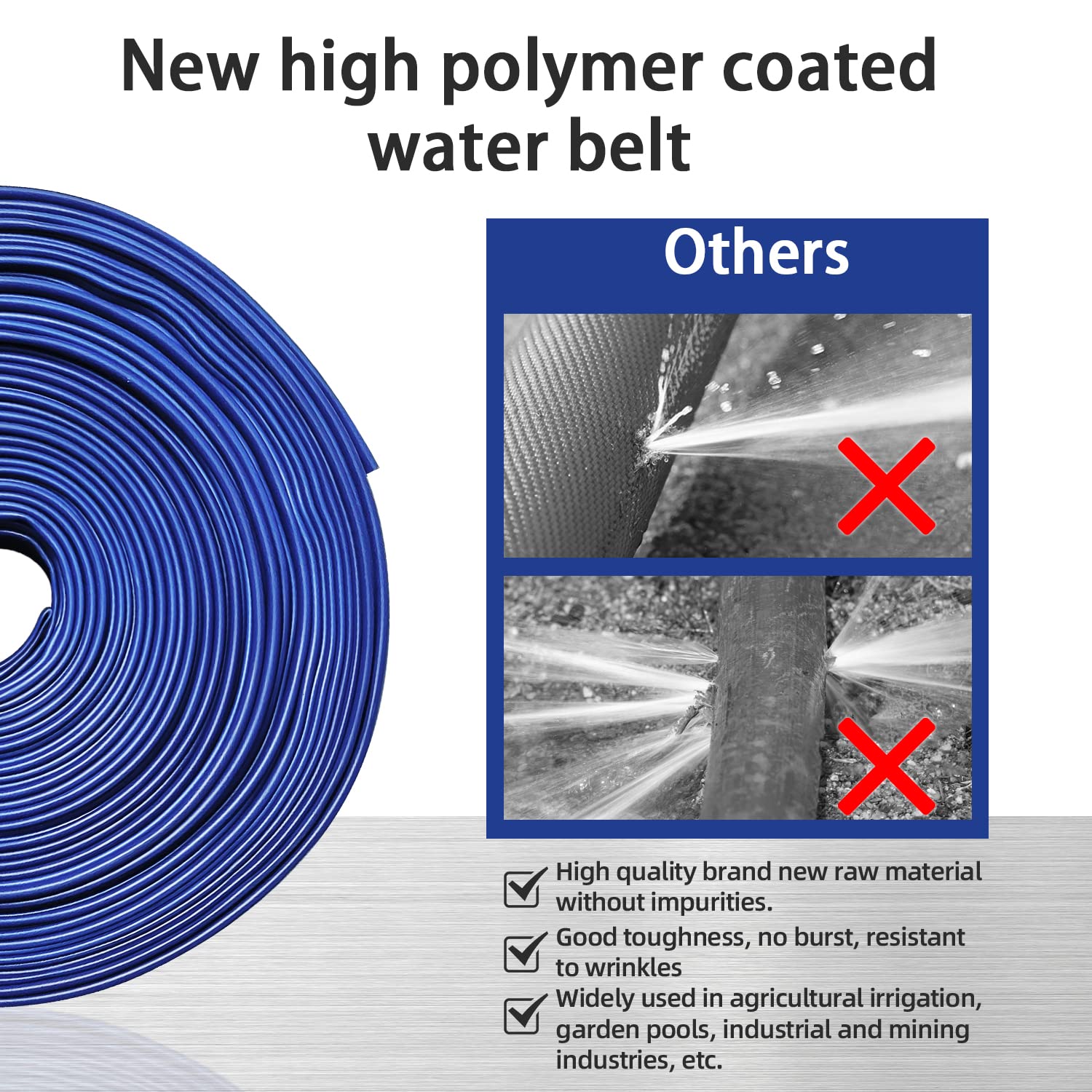 YASHINE lay-flat design for flexible pool cleaning discharge