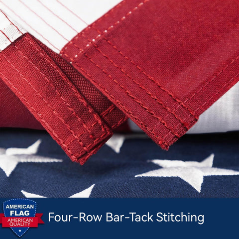 Brass grommets on the YASUN flag for secure hanging options