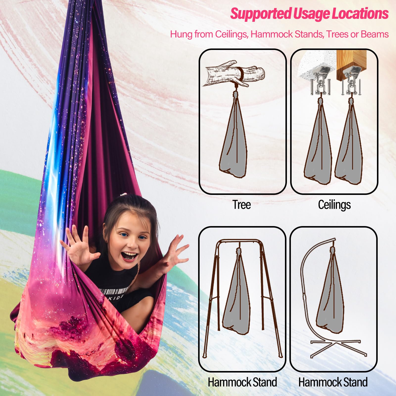 Yatoco sensory swing carabiners enable quick, sturdy setup