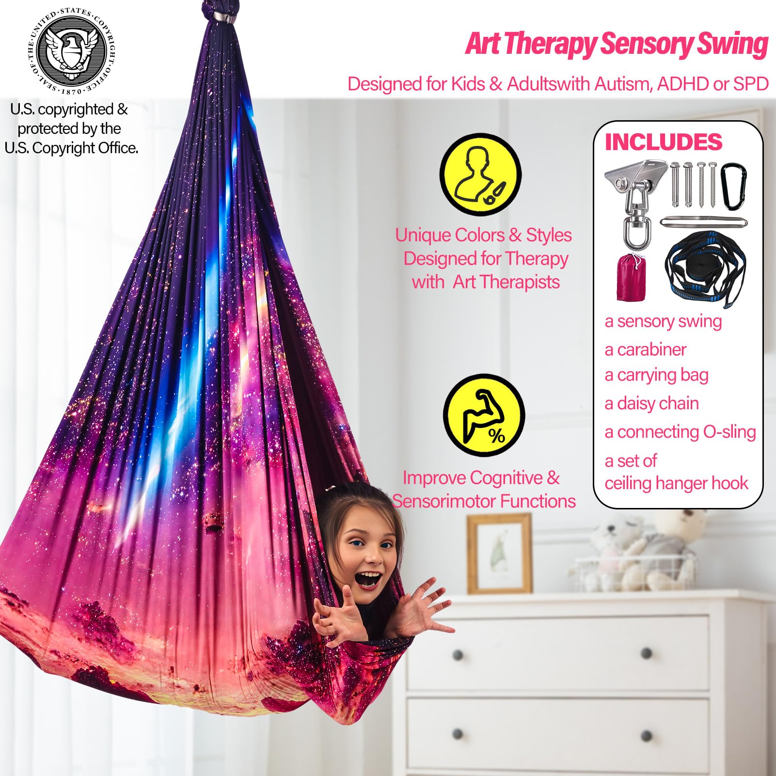Yatoco sensory swing daisy chains provide secure height adjustments