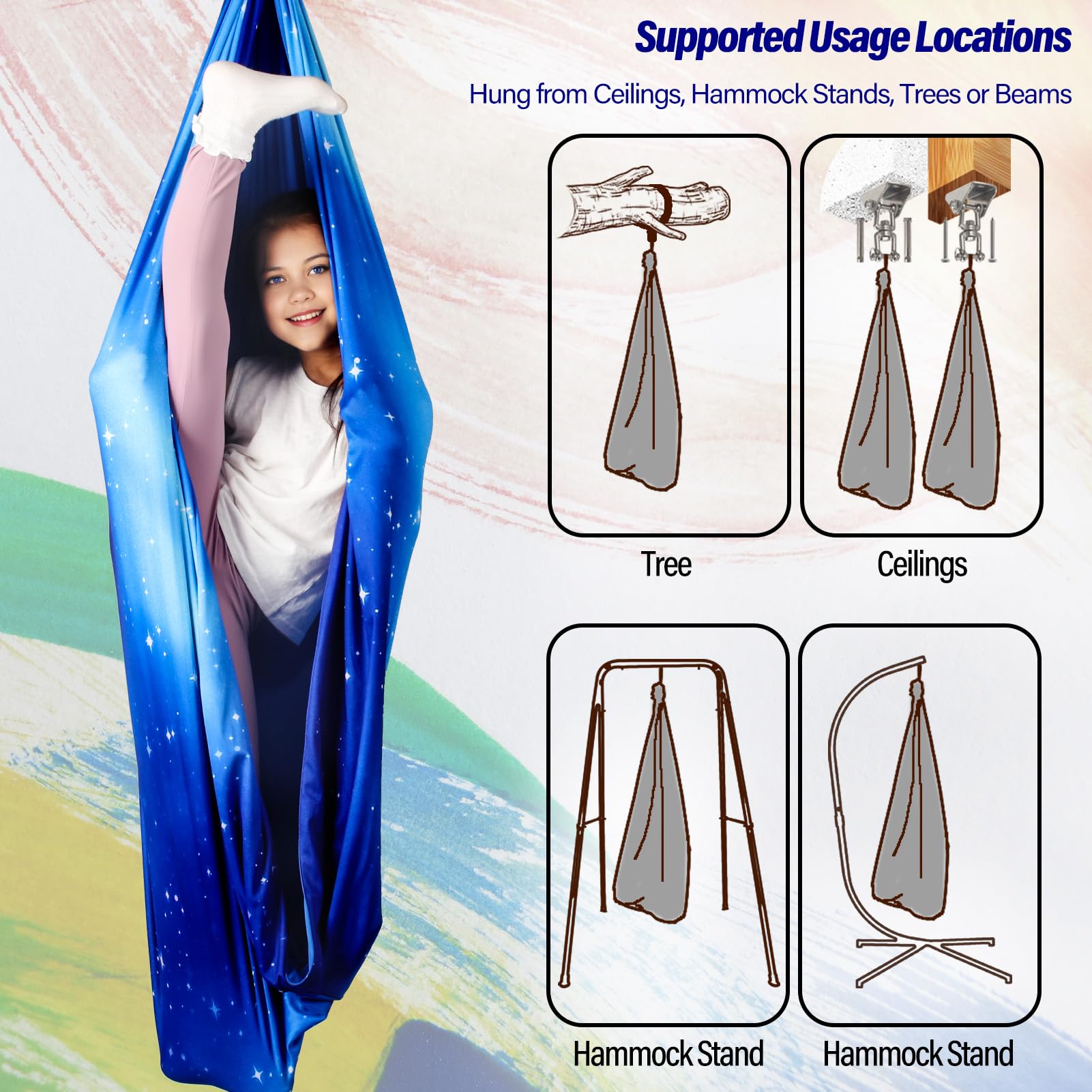 Yatoco sensory swing installation kit with complete hardware