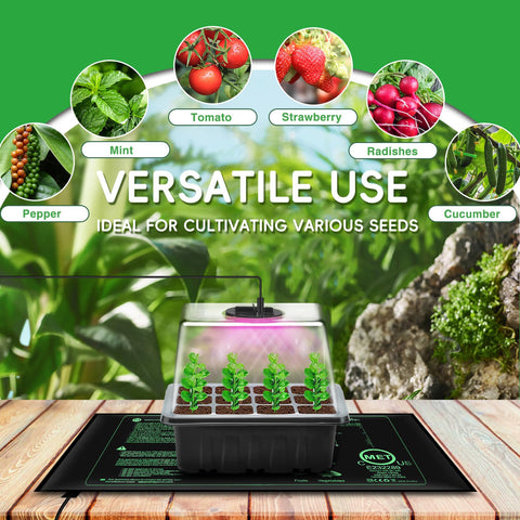YAUNGEL complete seed starter kit includes mats, trays, lights and tools.
