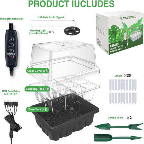 YAUNGEL full seed starter kit includes all components for indoor germination.