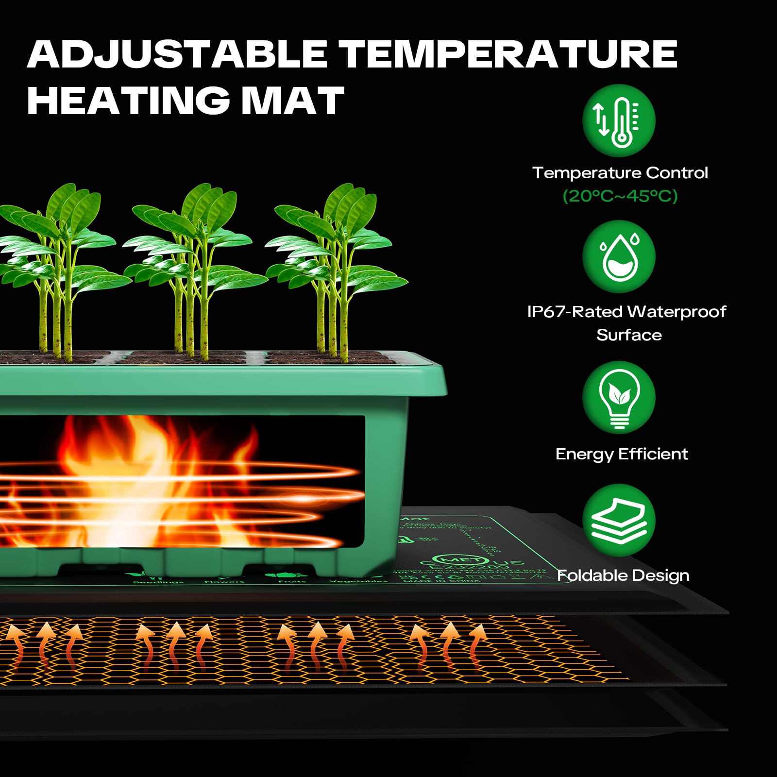 YAUNGEL full-spectrum LED grow lights support strong seedling growth.