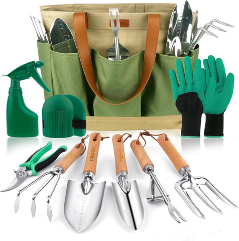 YAUNGEL gardening tools set in gift box, ready for gifting and everyday garden tasks.
