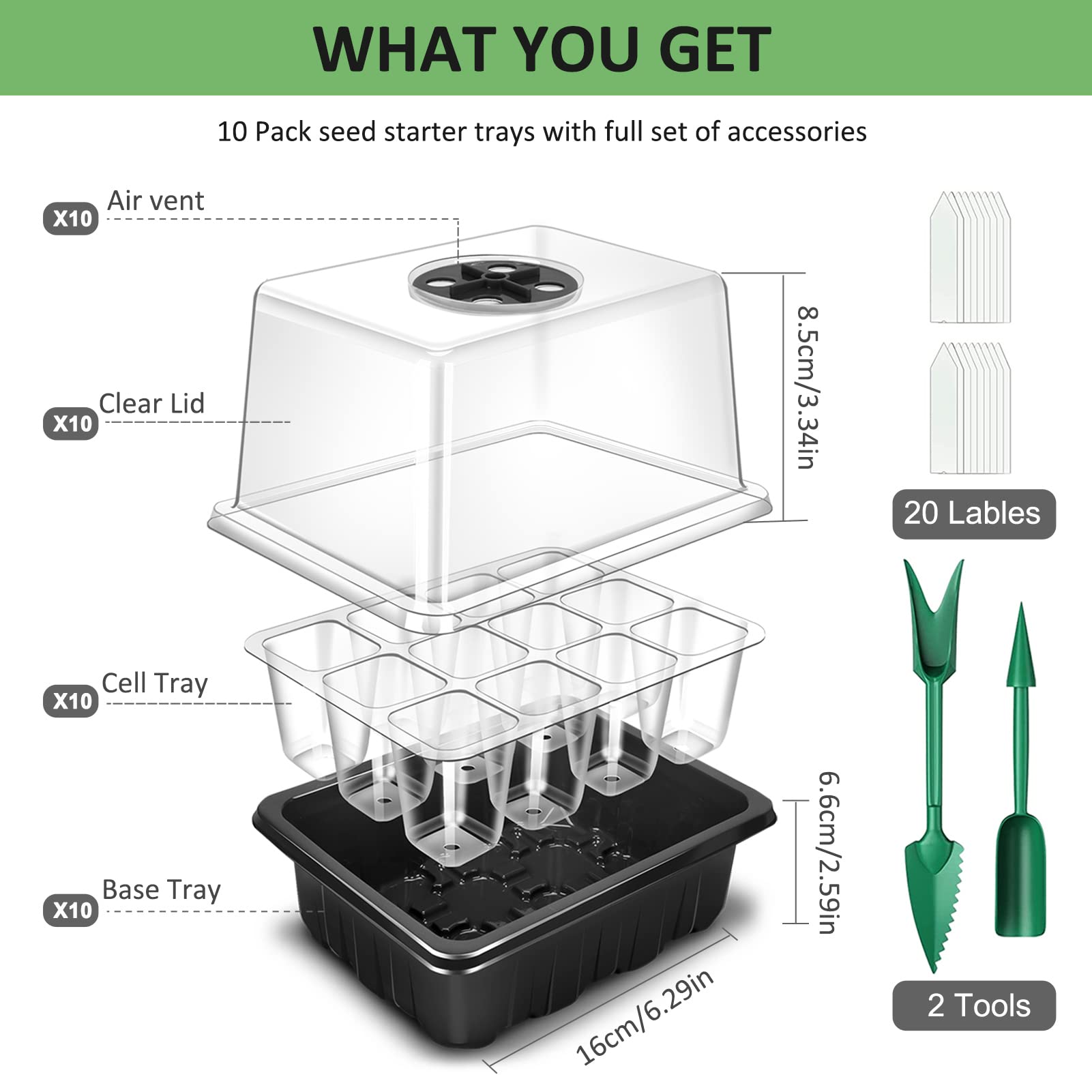 YAUNGEL compatible with heat mats and grow lights for steady indoor germination.