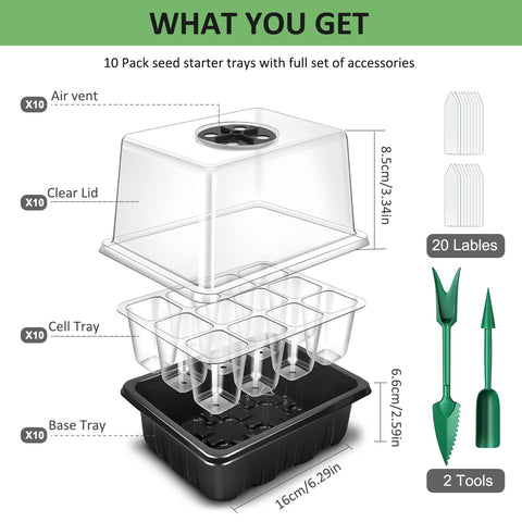 YAUNGEL compatible with heat mats and grow lights for steady indoor germination.
