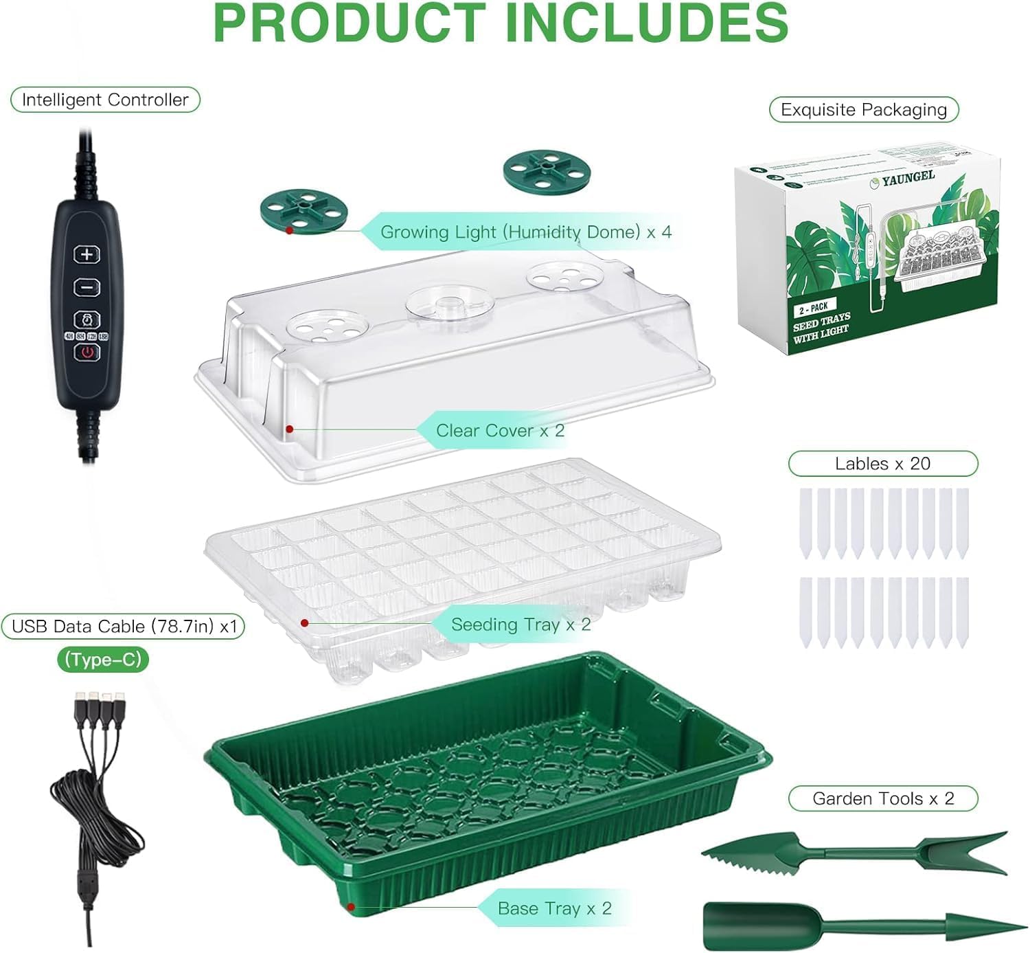 YAUNGEL compact indoor garden setup for herbs, vegetables, and flowers.