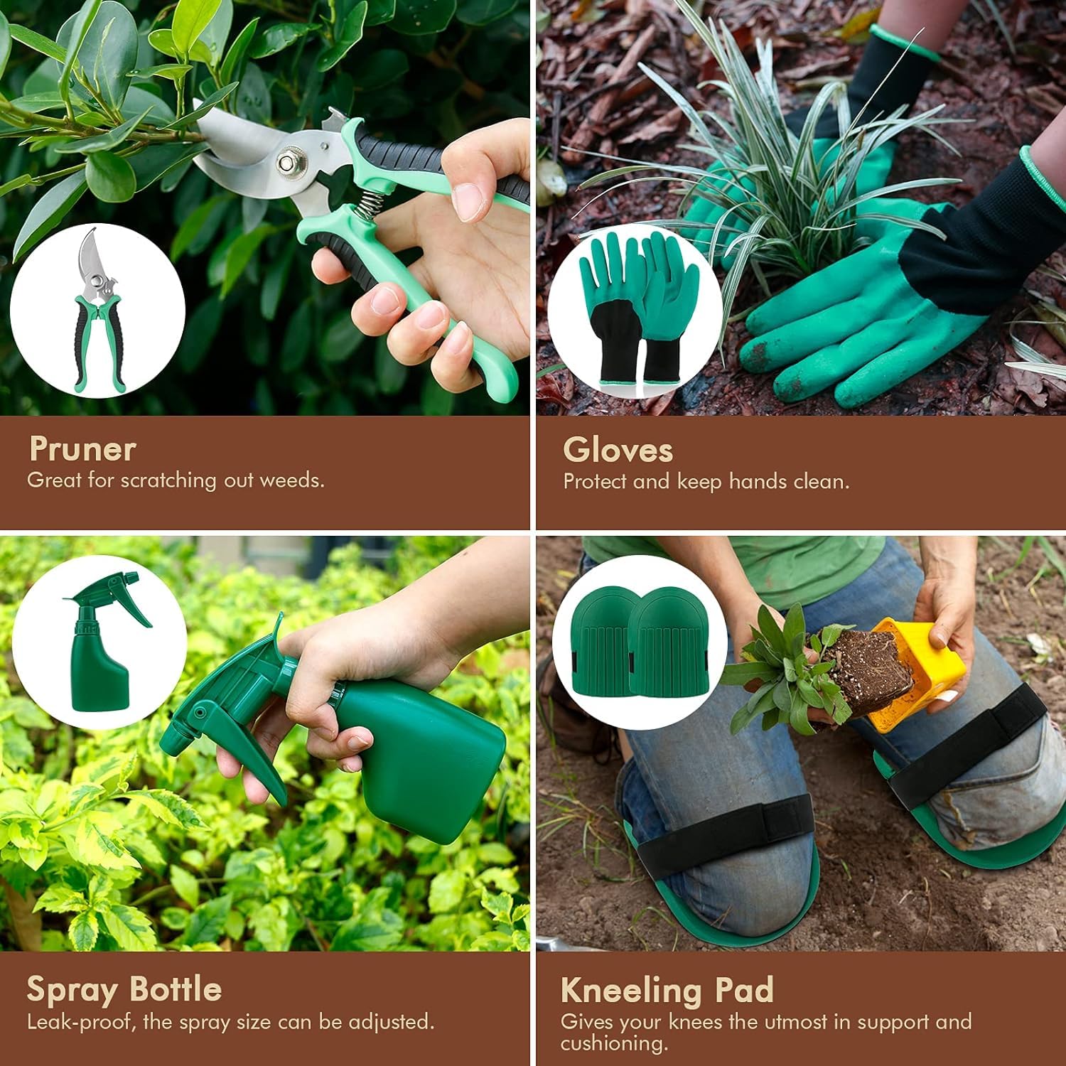 YAUNGEL pruning shears, trowel, and transplanter in one compact kit.