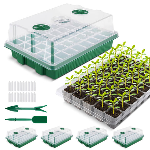 YAUNGEL 160-cell seed starter tray with clear base for quick germination monitoring.