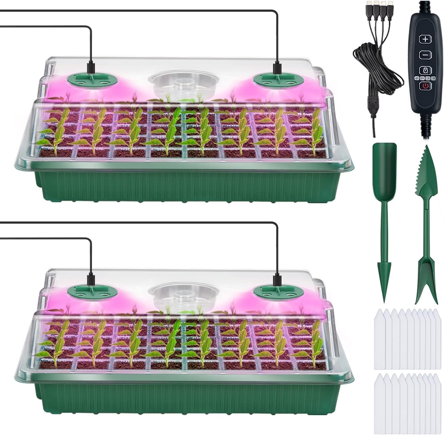 YAUNGEL seed starter tray with grow light supports indoor germination for healthy seedlings.