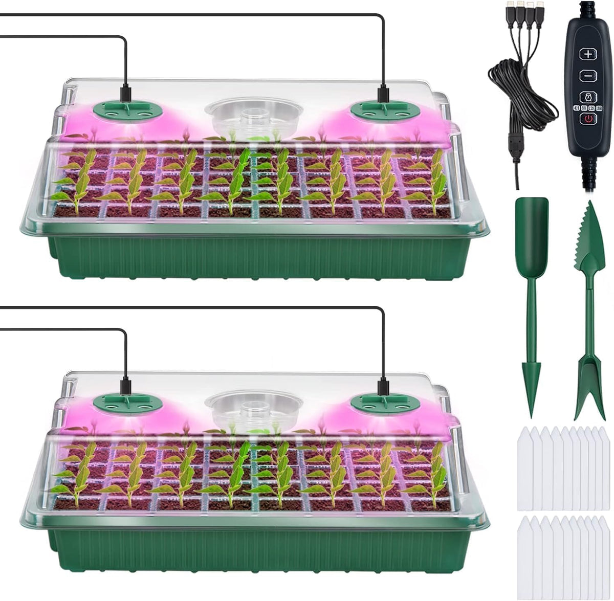 YAUNGEL seed starter tray with grow light supports indoor germination for healthy seedlings.