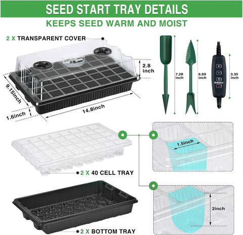 YAUNGEL seed starter tray adjustable humidity window enables precise moisture control.