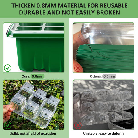 YAUNGEL seed starter tray adjustable humidity window ensures ideal moisture during germination.
