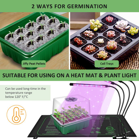 YAUNGEL seed starter tray cell size 3.7 by 3.7 cm for small seeds.