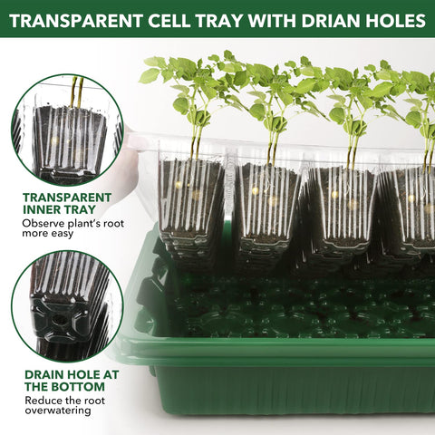 YAUNGEL drainage holes help prevent overwatering during sprouts.