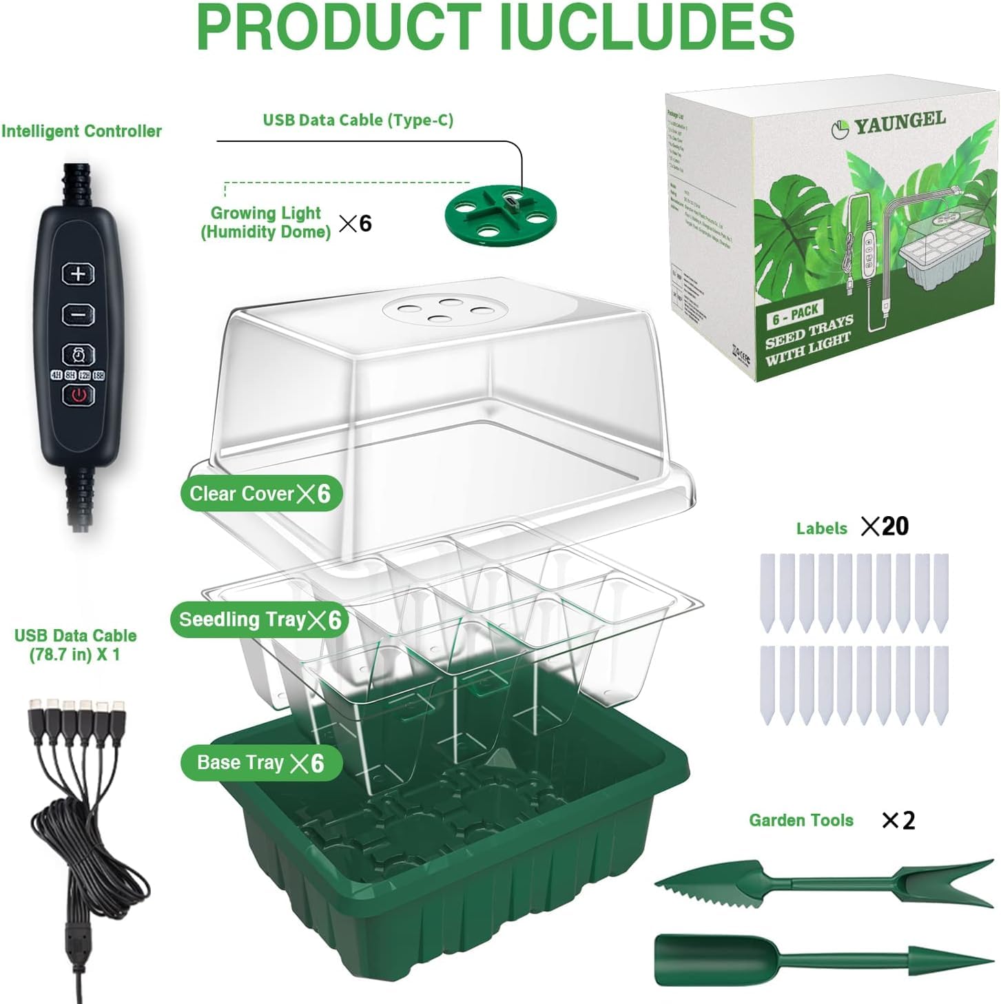 YAUNGEL seed starter tray gift-box presentation invites beginners to start gardening today.