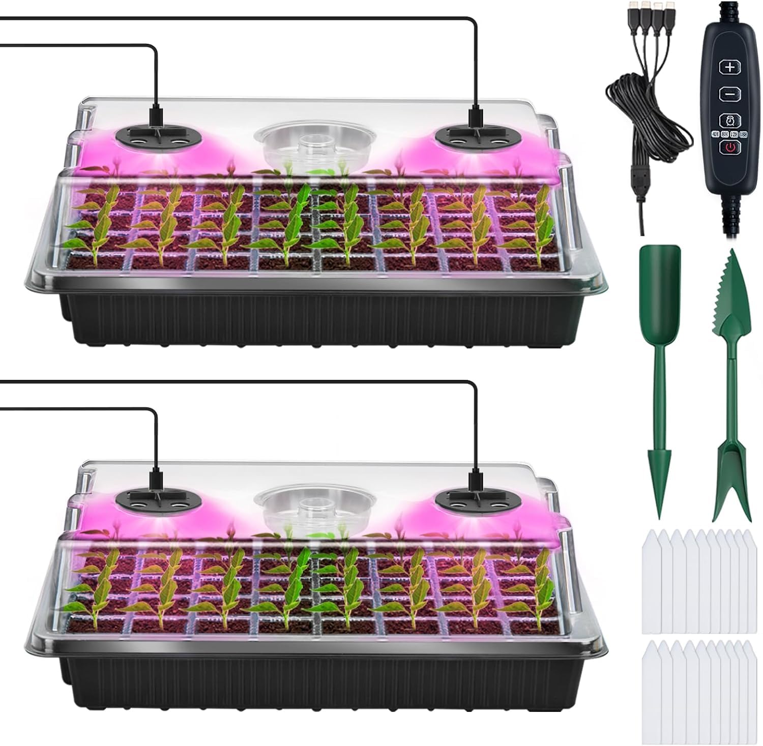 YAUNGEL seed starter tray with grow light for fast indoor germination.