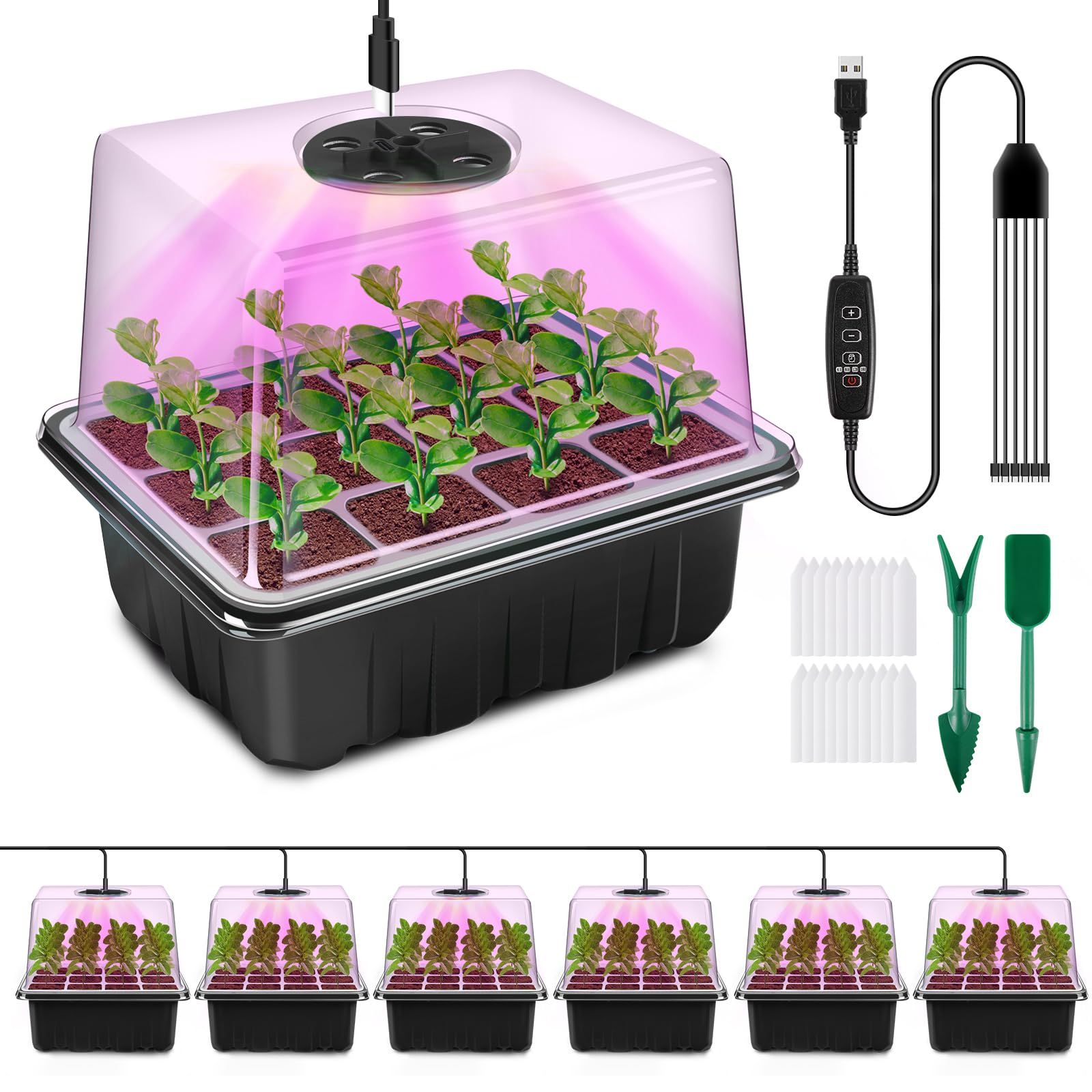 YAUNGEL seed starter tray grow light enables indoor seedling growth.