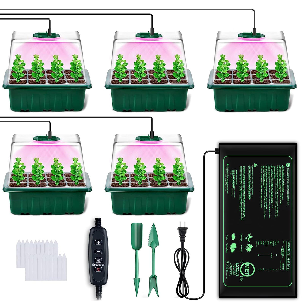 YAUNGEL seed starter tray with grow light for indoor germination
