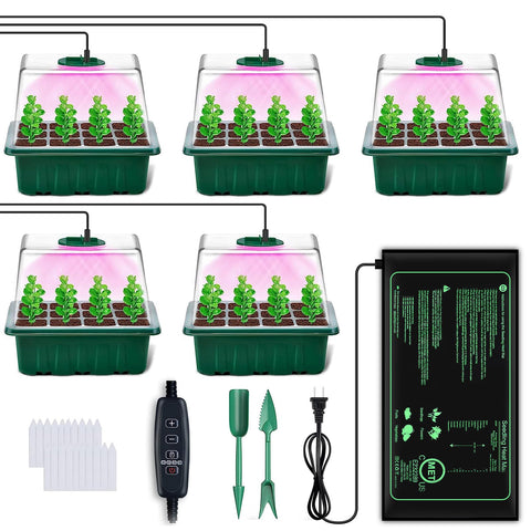 YAUNGEL seed starter tray with grow light for indoor germination