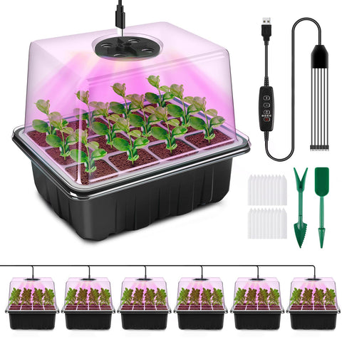 YAUNGEL seed starter tray grow light enables indoor seedling growth.
