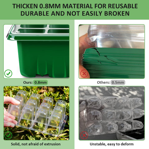 YAUNGEL seed starter tray compatible with heat mats and plant lights.