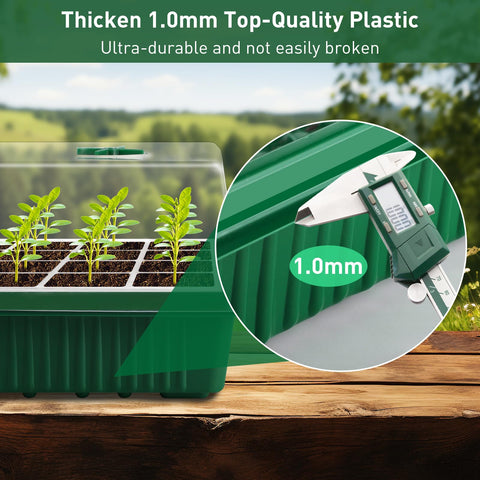 YAUNGEL seed starter tray with adjustable humidity windows for precise moisture control.