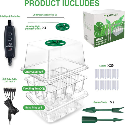 YAUNGEL seed starter tray plant labels for tracking varieties