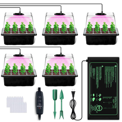 YAUNGEL seed starter tray with grow light for indoor seed germination.